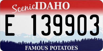 ID license plate E139903