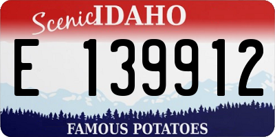 ID license plate E139912