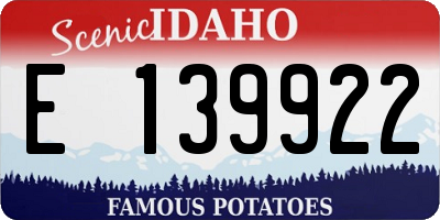 ID license plate E139922