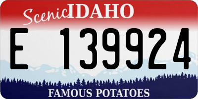 ID license plate E139924