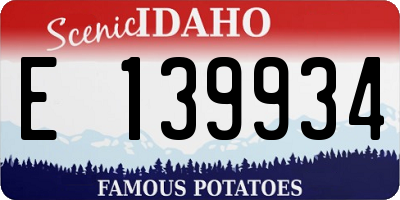 ID license plate E139934