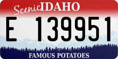 ID license plate E139951