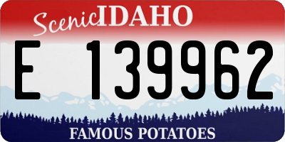 ID license plate E139962