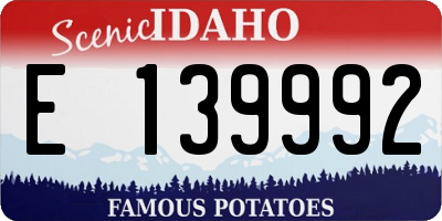 ID license plate E139992