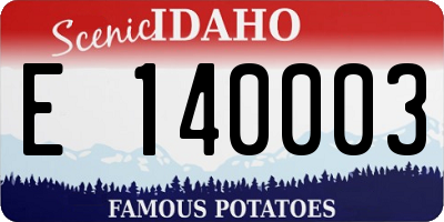 ID license plate E140003