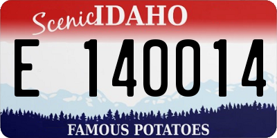ID license plate E140014