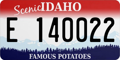 ID license plate E140022