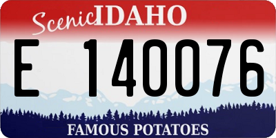 ID license plate E140076