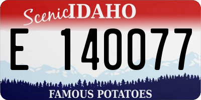 ID license plate E140077