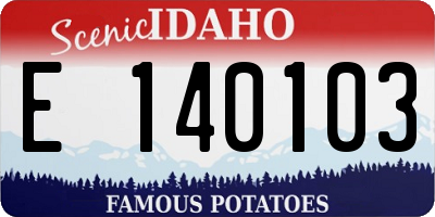 ID license plate E140103
