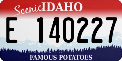 ID license plate E140227