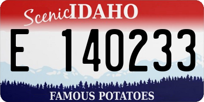 ID license plate E140233