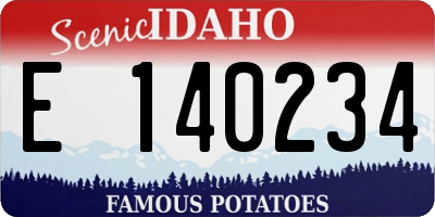 ID license plate E140234