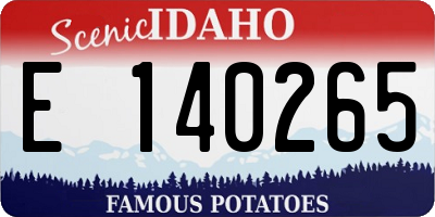 ID license plate E140265