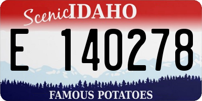 ID license plate E140278
