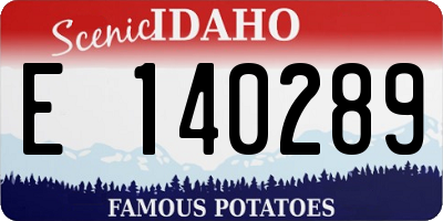 ID license plate E140289
