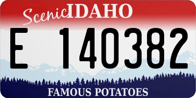 ID license plate E140382