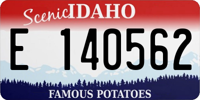 ID license plate E140562
