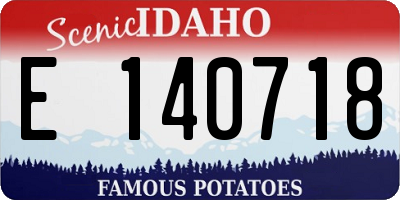 ID license plate E140718