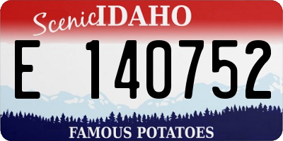 ID license plate E140752