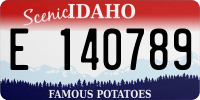 ID license plate E140789