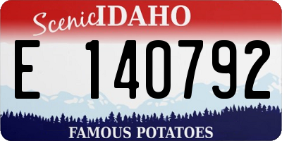 ID license plate E140792