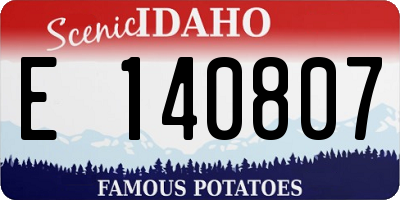 ID license plate E140807
