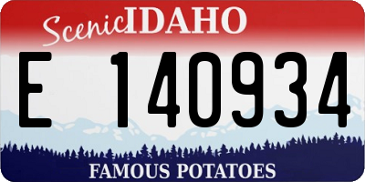 ID license plate E140934
