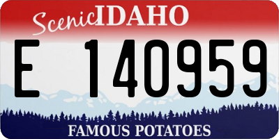 ID license plate E140959