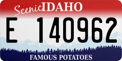 ID license plate E140962