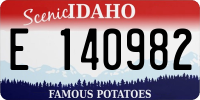 ID license plate E140982