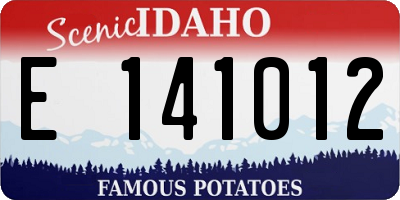 ID license plate E141012