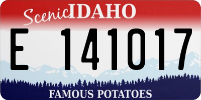 ID license plate E141017