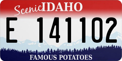 ID license plate E141102