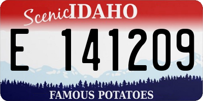ID license plate E141209
