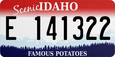 ID license plate E141322