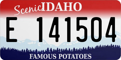 ID license plate E141504