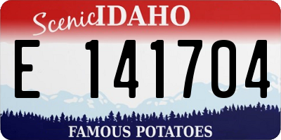 ID license plate E141704