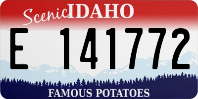ID license plate E141772