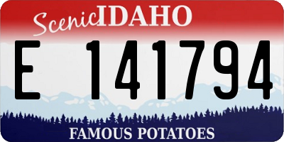 ID license plate E141794