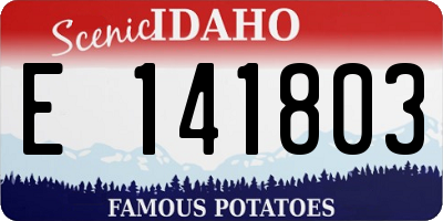 ID license plate E141803