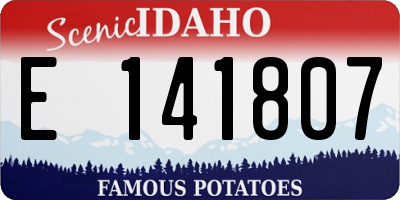ID license plate E141807