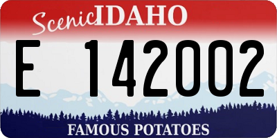 ID license plate E142002