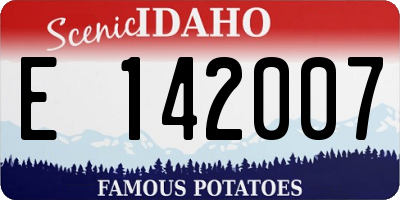 ID license plate E142007