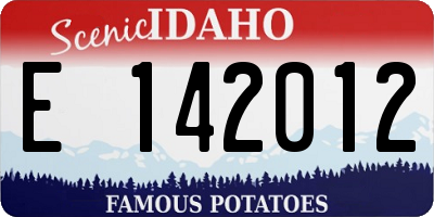 ID license plate E142012