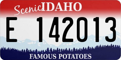 ID license plate E142013
