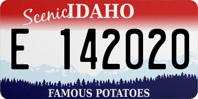 ID license plate E142020