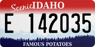 ID license plate E142035