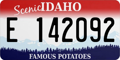 ID license plate E142092