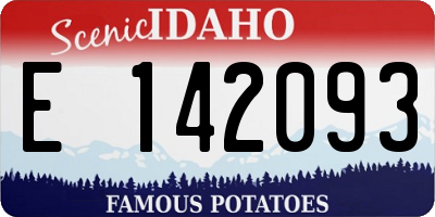 ID license plate E142093